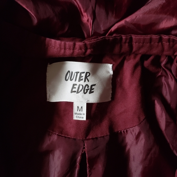 Outer Edge Purple Plum Utility Canvas Jacket with Drawsting Hoodie Size Medium - Picture 8 of 9